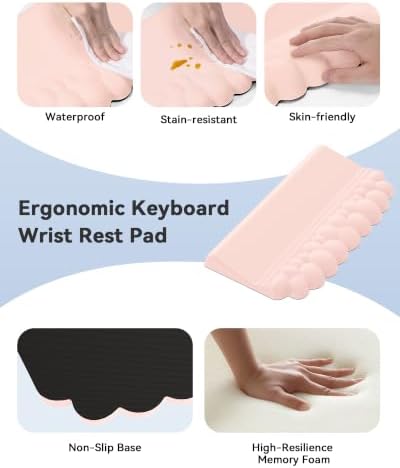 Cloud Wrist Rest for Keyboard and Mouse, Keyboard Riser Pad for Desktop | PU Leather, Non-slip, Ergonomic Angle Adjustable Arm Rest, Soft Wrist Support, Waterproof - Image 3