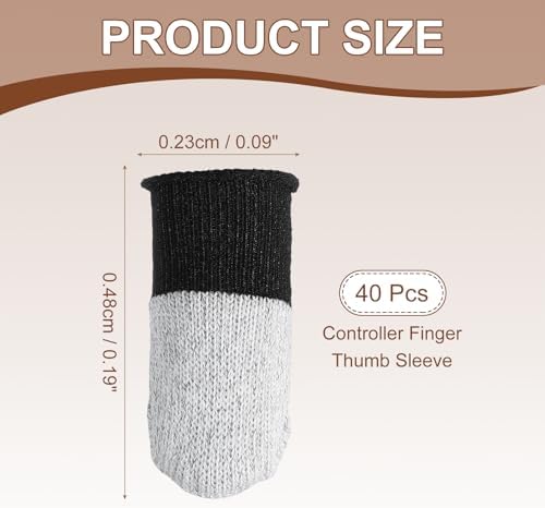 PATIKIL Controller Finger Thumb Sleeve, 40 Pack Mobile Gaming Finger Sleeve Silver Fiber Tip Gloves Anti-Sweat Breathable for Game Phone Touchscreen Devices, White - Image 2