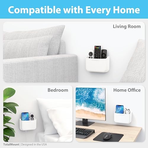 TotalMount Drop-Free Remote Holder – Removable Adhesive Strips – L White - Image 6