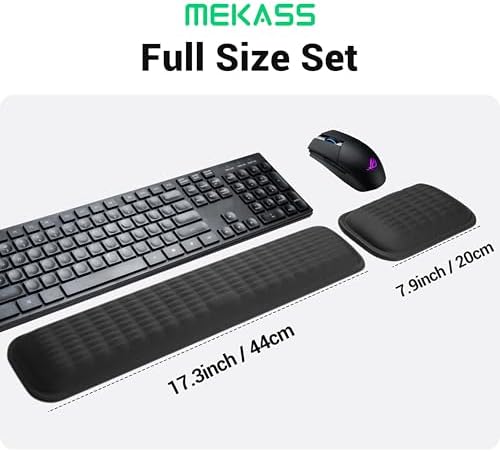 MEKASS Ergonomic Wrist Rest for Keyboard and Mouse, Soft Memory Foam Keyboard Wrist Rest Set with Non-Slip Silicone Base, Easy Typing, Pain Relief, Comfort for Office, Work, Gaming (White) - Image 6