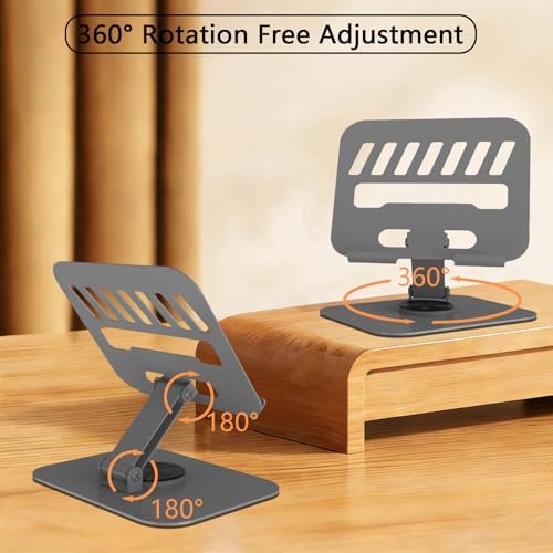 Metal Tablet Stand Holder Adjustable for iPad Kindle Tab, Grey - Image 2