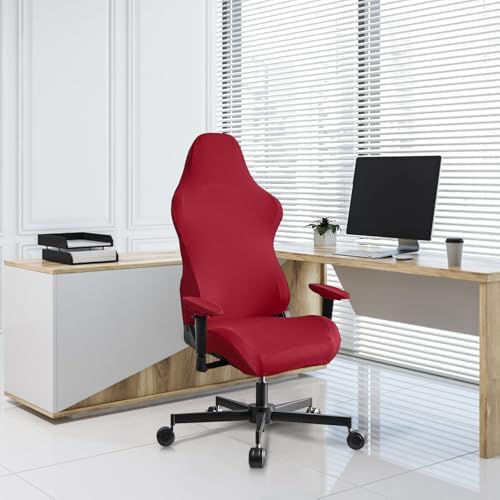 Stretch Gaming Chair Cover, Soft and Comfortable, Dust Protection, Modern Design, for Office Computer Racing Seat(Red) - Image 4