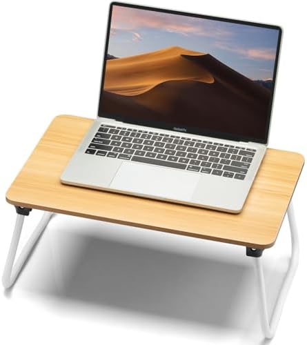 FISYOD Foldable Lap Desk, Laptop Bed Desk, Portable Bed Table, Laptop Stand for Bed & Couch, Lightweight & Mini - Oak by FISYOD