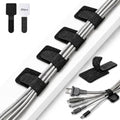 80 PCS Cable Organizer, Cord Organizer for Desk, Wire Holders for Cords with Adhesive Backing, Reusable Velcro Cable Management Straps, Under Desk Cable Management for Home Office and Gaming Setup by Unknown