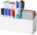 Yieach Magnetic Dry Erase Marker Holder for Whiteboard,Expo,Refrigerator,Fridge,Non Slip Magnet Pencil Holder,Wall Mounted Acrlic Pen Holder with Adhesive,Classroom and Locker Magnetic Organizer,White by Yieach