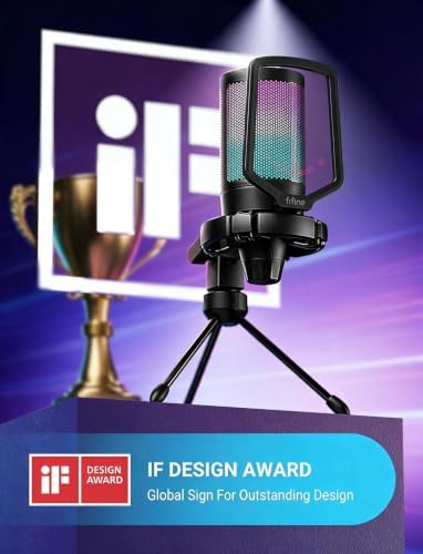 FIFINE AmpliGame A6V USB Gaming Microphone, Condenser RGB Mic for Streaming - Image 2