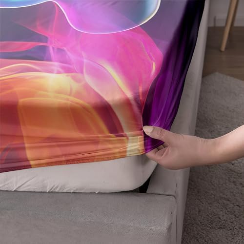 AILONEN Gamer Fitted Sheet Set Full Size, 3 Pieces Gamer Bedding Boys Gaming Sheet Set,Video Game Bed Sheet Sets for Boys,Gamepad Game Controller Fitted Sheet with 2 Pillowcases - Image 4