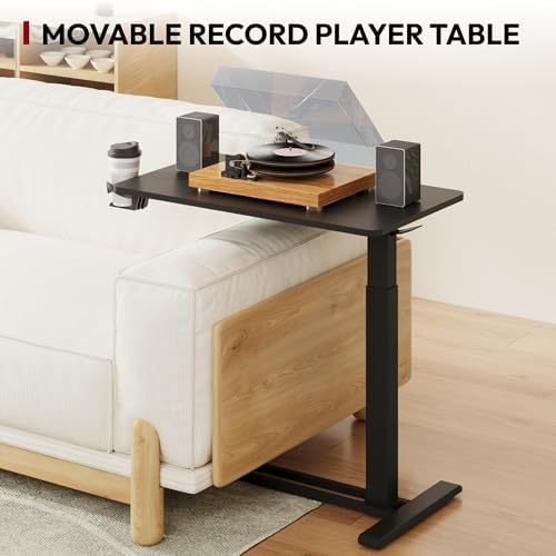 SANODESK 32'' Mobile Standing Desk with Hidden Wheels,Pneumatic Laptop Desk - Image 6