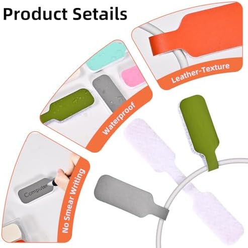 Cable Cord Labels, Easy Write, Nylon Hook & Loop Wire Tags, 36pcs - Image 3