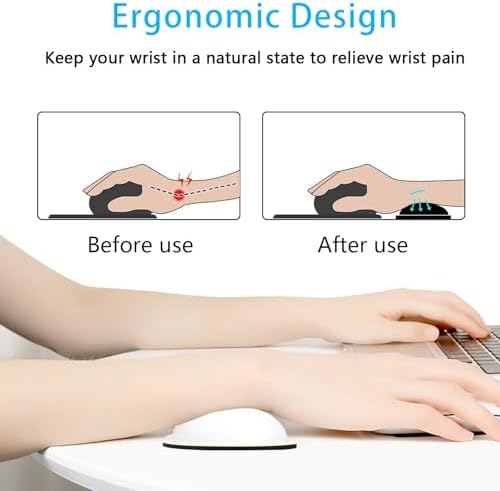 Dapesuom Mouse Wrist Rest, Ergonomic Memory Foam Mouse Wrist for Computer Desk Mats Support, PU Leather Hand Rest Pad Cushion for Gaming, Laptop, Men, Women, Pain Relief & Easy Typing, Ivory White - Image 2