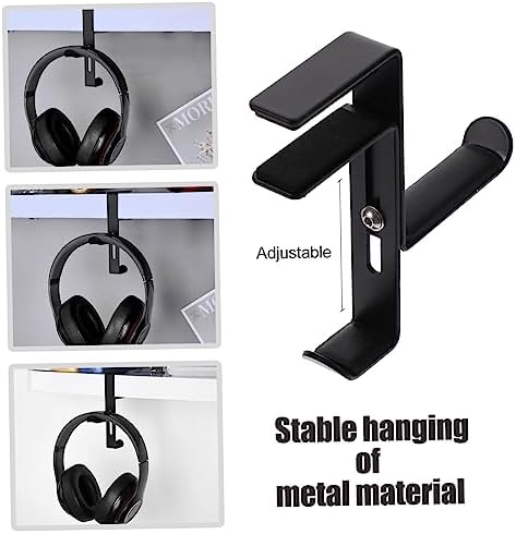 Lurrose Adjustable Clamp Headset Holder Metal Headphone Hanger Hook for Desk Non Slip Design for Gaming Headsets Fits Various Desktop Thicknesses - Image 6