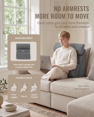 Blissful Diary Reading Pillow with Adjustable Neck & Lumbar Support, 19" - Image 2