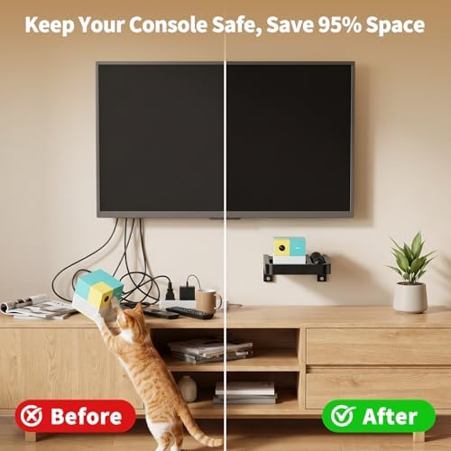RIBOTS Wall Mounted Holder for Nex Playground Game System with Silicone Remote Case Cover, Wood Shelf for Console & Remote, 3-Step Easy Setup, Storage Organizer for Nex Playground Kids & Families - Image 4