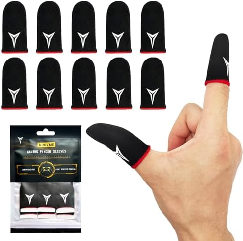 10 PCS Red Edge Mobile Phone Gaming Finger Sleeves Gloves by NUOZME