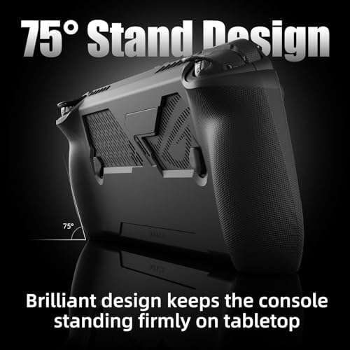 Skull & Co. GripCase for ROG Ally X (2024 Model): A Soft Protective Case with Textured Grips Full Protection and Stand, Shock-Absorption Non-Slip and Anti-Scratch Cover Design - Black - Image 4
