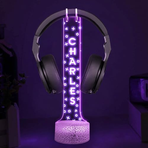 Custom LED Headphone Holder with RGB Lights, Personalized Gamer Headset Stand, Gaming Desk Organizer, Valentine Gift for Boyfriend, Teen Gamer Gift, Custom Gifts for Him - Image 7