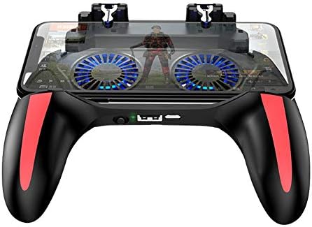 Ciglow Smartphone Gamepad, Rechargeable Mobile Phone Game Controller Gamepad with Dual Cooling Fans Game Auxiliary Key Gaming Handle for iOS/Android Smartphone.(2500mah) by Unknown