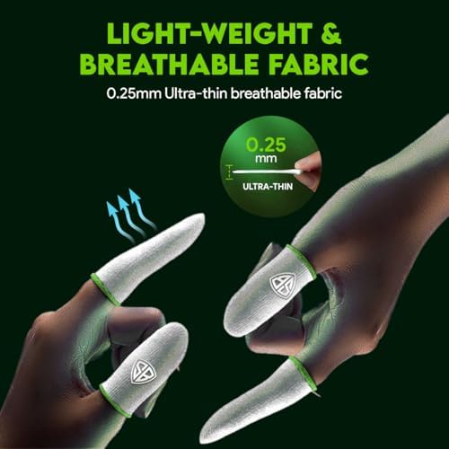 Silver Fiber Thumb & Finger Sleeve for Mobile Game (4 Pieces), Pubg,Cod,Freefire -with Metal Carry Box-Pack of 2 Pair - Image 3