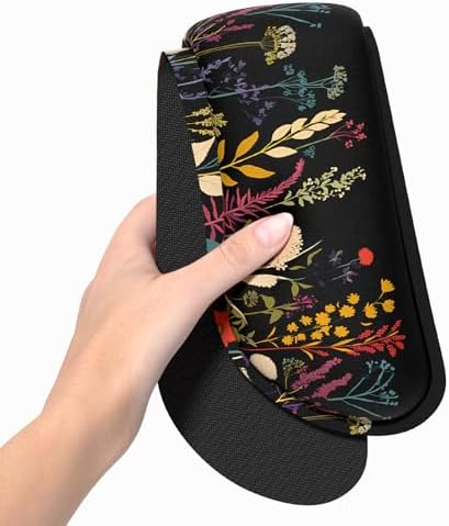 Dapesuom Enlarge Keyboard Wrist Rest, Memory Foam Wrist Cushion for Desk Mats Support, Typing Pain Relief Keyboard Mouse Pad Rests Set with Non-Slip Base for Gaming Laptop Computer, Floral Cartoon - Image 3