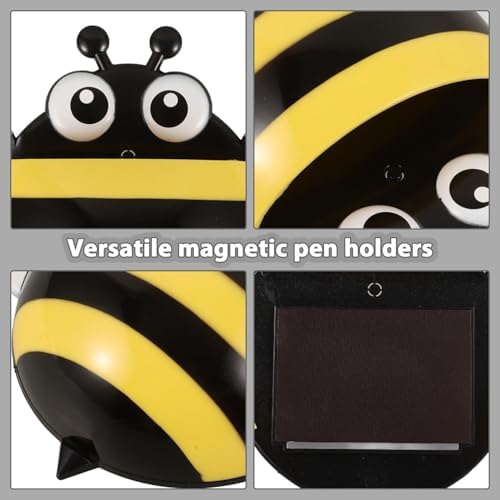 Magnetic Pen Holder Bee Shape Whiteboard Marker Organizer 6.69X6.10X1.88In Desk Storage Box for Office School Supplies - Image 2
