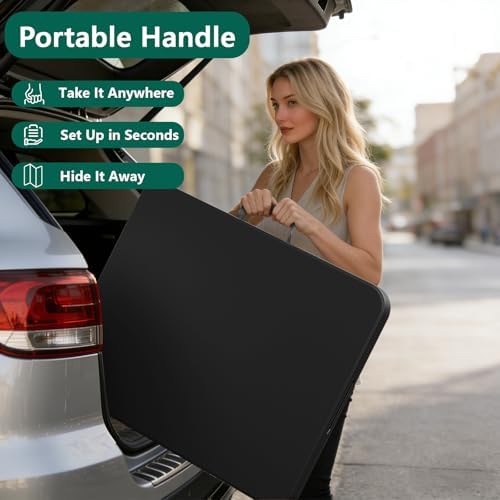 6FT Folding Table, Heavy Duty Plastic Fold-in-Half Utility Table with Handle, Portable Camping Picnic Table with Steel Legs for Indoor Outdoor Party, Dining, Black,2 Pack - Image 5