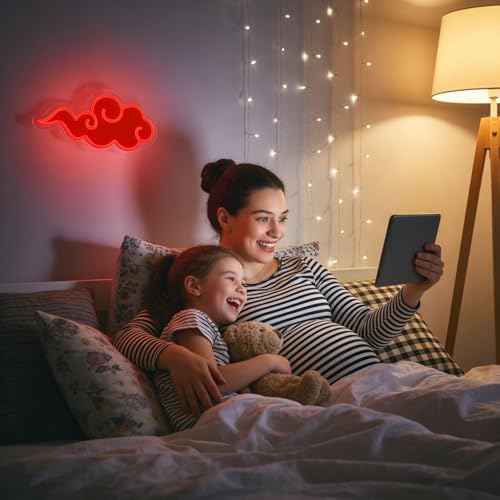 Anime Neon Sign, UV Printed Red Cloud LED Neon Light Signs for Wall Decor - Image 6