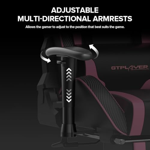 GTPLAYER Gaming Chair with Footrest Speakers Video Game Chair Bluetooth Music Heavy Duty Ergonomic Computer Office Desk Chair - Image 4