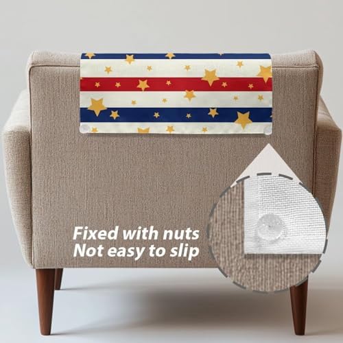 US 250th Anniversary Eagle 2 Pcs Recliner Headrest Protector 26x16 Inch - Polyester Fabric, Decoration & Breathable Chair Cover with Anti-Slip Base, Easy to Install for Home/Office - Image 5