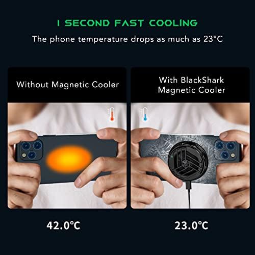 Black Shark Magnetic Cooler for MagSafe iPhone 12/13/14/15 Series, Portable Cooling Fan, Gaming Semiconductor Cooling for Android/Tablet/iPad - Image 2