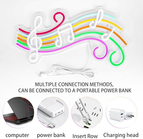 Music Neon Sign Musical Note Staff LED Light Sign for Vocal Recital Concert - Image 4