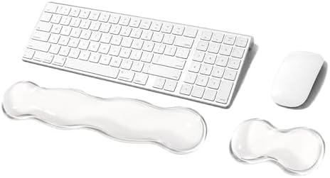 Gel Keyboard Wrist Rest Set, Clear Wrist Rest for Keyboard and Mouse, Ergonomic Keyboard Mouse Wrist Rest for Typing Pain Relief, Suitable for Office, Gaming, Computer, Laptop - Transparent by COPORISO