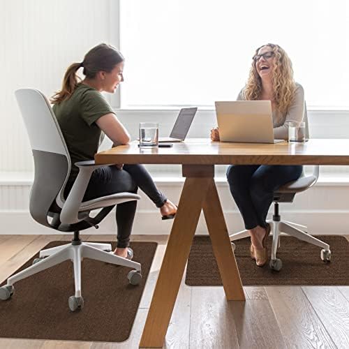 Sycoodeal Office Chair Mat for Hardwood Floor,Office Computer Gaming Chair Mat for Tile Floor,Large Floor Protector Rug,Anti-Slip,Easy to Clean,Coffee(48"x60") - Image 3