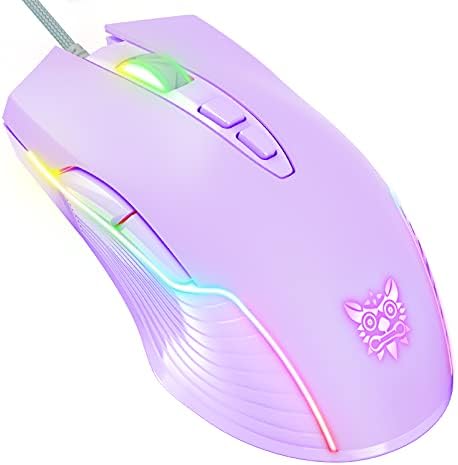 RGB Gaming Mouse Wired, 6400 DPI & 7 Buttons, Lilac by Unknown