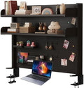 Pegboard Wall Organizer Panels.Clamp On Desk Shelf with Pegboard, 3-Tier Desktop Bookshelf for Home Office, Dorm & Gaming Setup, Black 23.6in Storage Rack Display Solution by Unknown