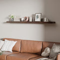 60 inch Long Walnut Floating Shelves Set of 1 | Solid Wood Large Wall Shelves with Invisible Brackets for Living Room, Bedroom, Bathroom, Kitchen, Laundry Room (Walnut, 60 Inch) by ONOTETUT