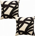 2pcs Decorative Abstract Art Boho Line Outdoor Pillow Case Square Cushion Covers for Farmhouse Sofa Bed Couch Living Room Linen Pillowcase 18x18 Pillows Modern Decorative Square Pillowcases by Unknown