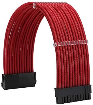 Formulamod Sleeved PSU Cable Extension Kit 18AWG Braided ATX 24-Pin/Dual PCIe 8-Pin/CPU 8-Pin for Mainstream Gaming Builds, with Cable Combs (red) - Image 3