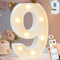 Pooqla LED Light Up Numbers, Marquee Number with Remote for 9th Birthday Decoration, Lighted Numbers Gift for Boys Girls Party Backdrop Wedding Anniversary Decor, Warm White and Cool White Number 9 by Pooqla