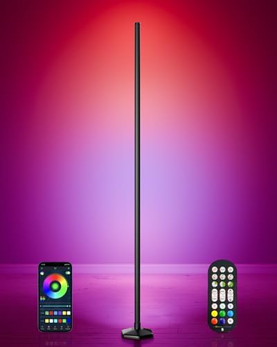 Corner Floor Lamp, 65" RGB Color Changing led Floor lamp with APP and Remote Control, Dimmable Mood Light Corner Light with Music Sync, DIY Mode & Timing for Living Room Gaming Room by Boostool
