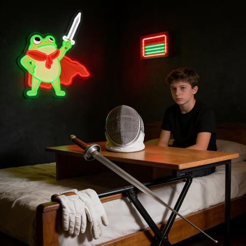 Frog Neon Sign, Frog with Sword LED Neon Lights Signs for Game Room Decor - Image 4