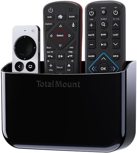 TotalMount Drop-Free Remote Holder – Removable Adhesive Strips – L Black by TotalMount