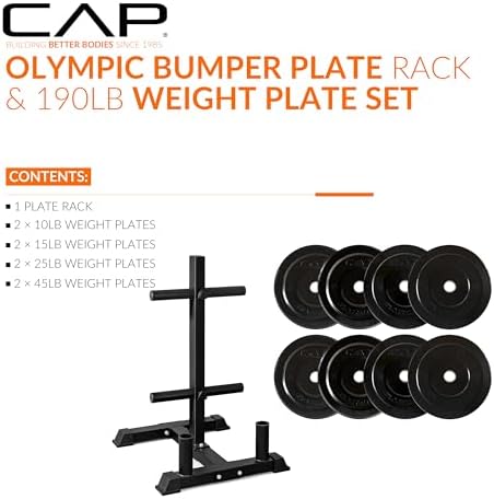 CAP 2-inch Olympic Bumper Plate Weight Set | 100-370 lbs | Multiple Colors | Storage Rack Optional - Image 2