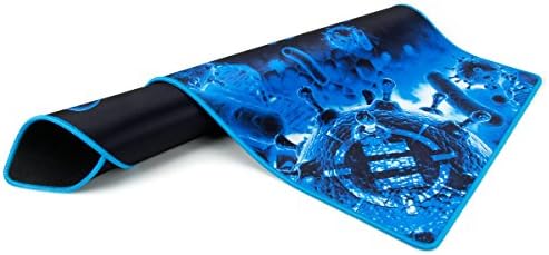 ENHANCE Pathogen Extra Large Gaming Mouse Pad (31.5 x 13.75 in) - Extended Mousepad with Anti-Fray Stitching, Low Friction Smooth Surface, Non-Slip Backing - Full Desk Mouse Mat (Blue) - Image 3