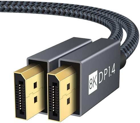 IVANKY DisplayPort Cable 1.4, 8K 32.4Gbps Display Port Cord 6.6ft, Grey by ivanky