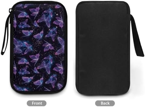 Glitter Butterfly Print Storage Bag Practical Earphone Bags Cable Organizer Bags Power Bank Bag Data Cables Storage Pouch Headset Organizing Pouch Multipurpose Bags - Image 3