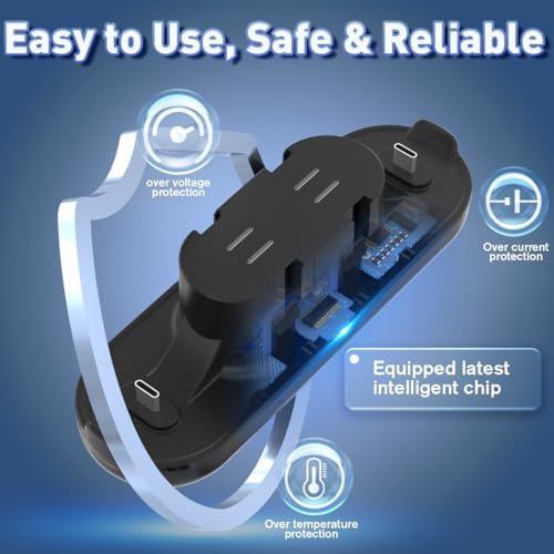 Switch Controller Charger for Nintendo Joy con Charge, Joy-con Charging Dock, 6 in 1 Switch1 Controller Charge Dock Station Compatible Nintendo Switch/Pro Controller/PS5 with Charger Cable & Indicator - Image 3
