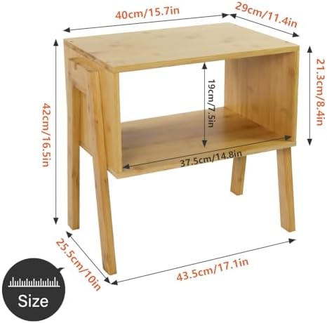 KKTONER Modern Bamboo Nightstands End Tables Bedroom with Storage Small Bedside Table for Living Room Office (Natural) - Image 3