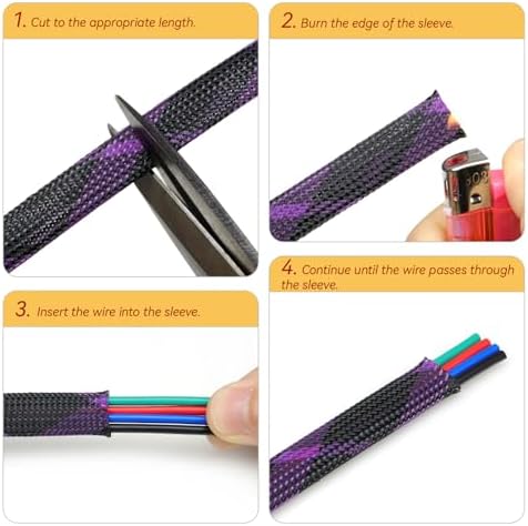 Braided Cable Sleeve, 16.4ft Expandable Mesh Cable Management Sleeve, Wear-Resistant Cord Protectors from Pets No Chew Flexible Wire Sleeving for Audio Video (Black and red, 13/16") - Image 6