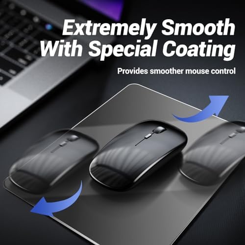 HONKID Metal Aluminum Mouse Pad for Magic Mouse & Pro/Air 9.05" x7.08 Gray - Image 3