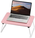 FISYOD Foldable Lap Desk, Laptop Bed Desk, Portable Bed Table, Laptop Stand for Bed & Couch, Lightweight & Mini - Pink by FISYOD